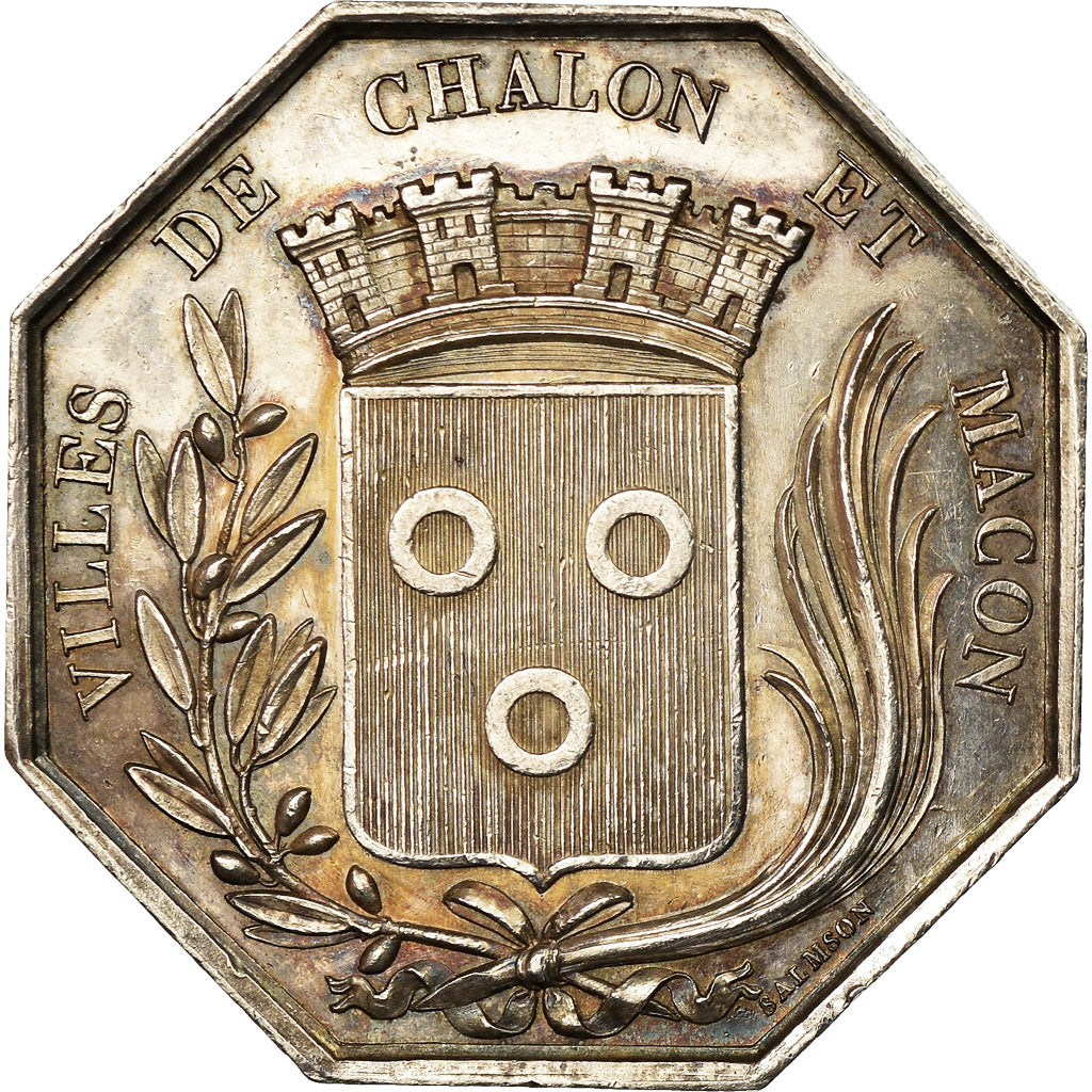 Frankreich, Token, Compagnie d'Eclairage au Gaz, Chalon et Macon, 1838, Salmson