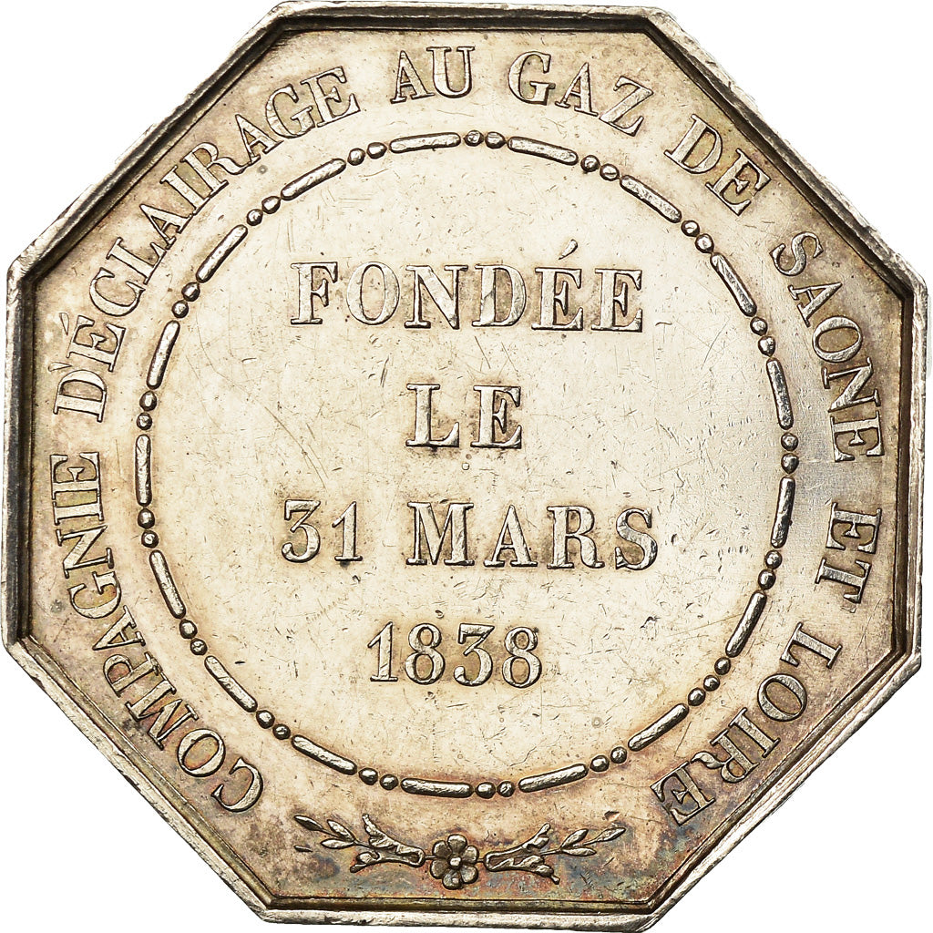 Frankreich, Token, Compagnie d'Eclairage au Gaz, Chalon et Macon, 1838, Salmson