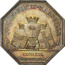 France, Jeton, Compagnie d'Eclairage au Gaz, Toulon, Nimes, Marseille, 1840