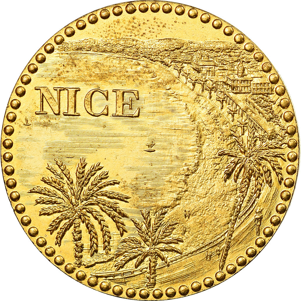 France, Token, Ville de Nice, AU(55-58), Copper Gilt