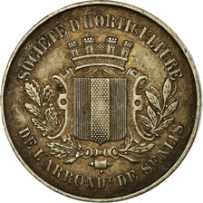 Frankreich, Token, Société d'Horticulture de Senlis, SS+, Silvered bronze
