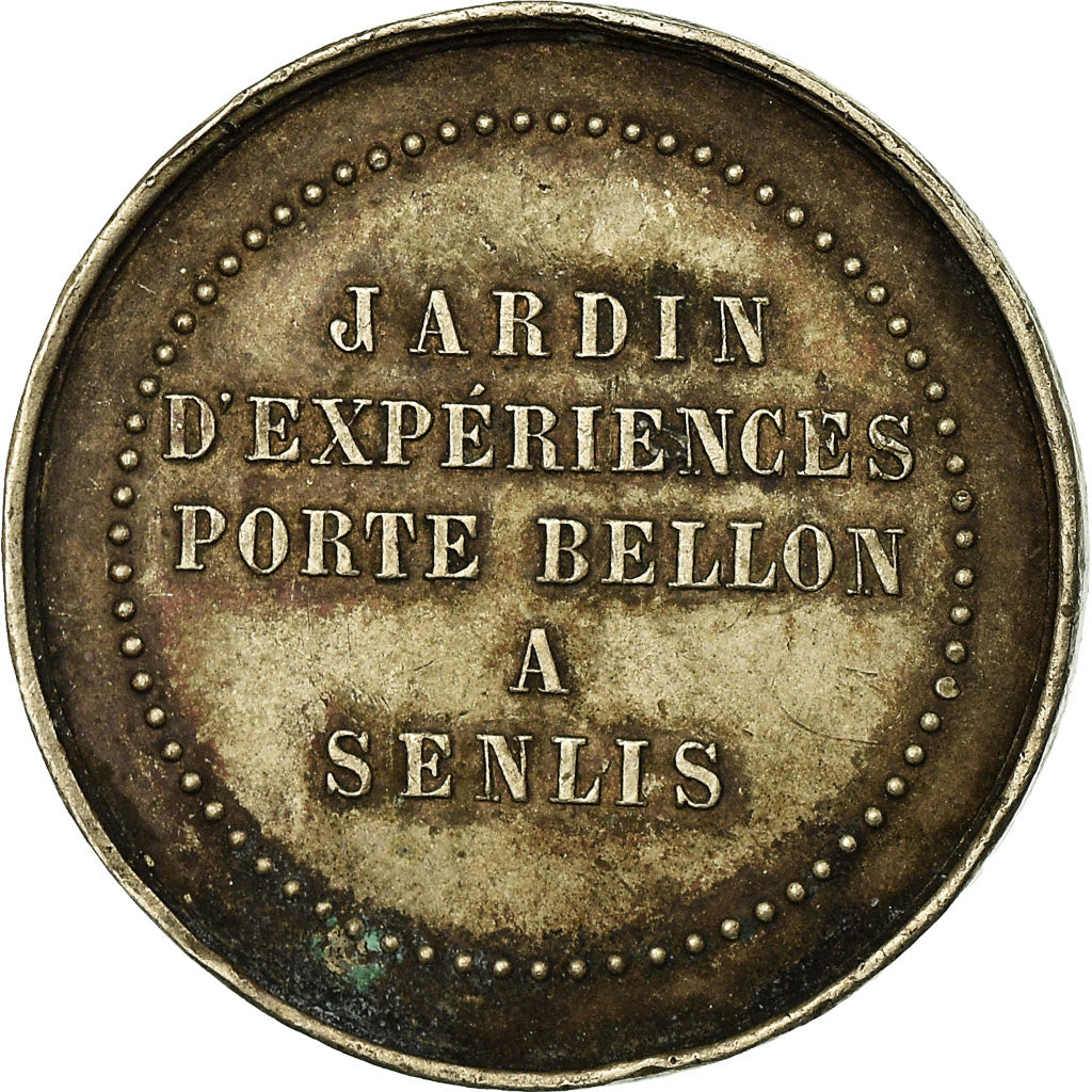 Frankreich, Token, Société d'Horticulture de Senlis, SS+, Silvered bronze