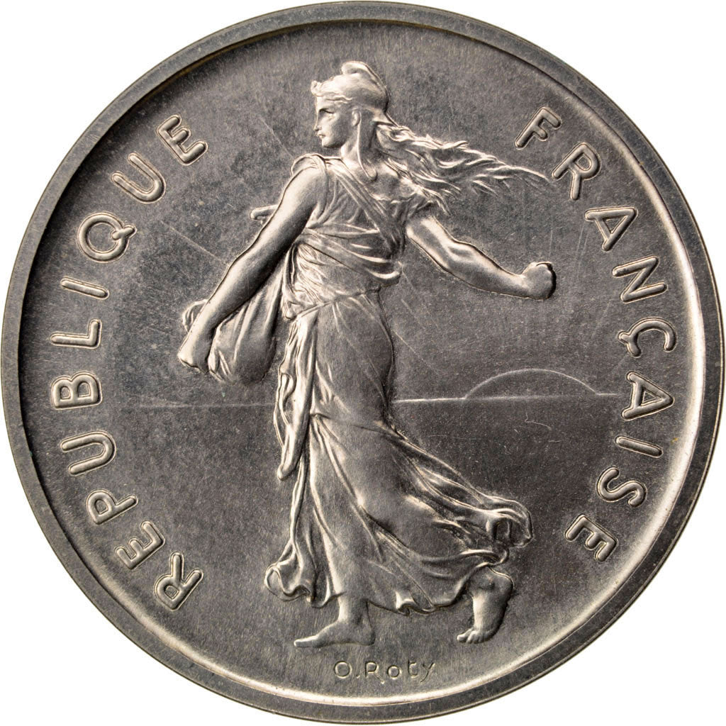FRANCE, 5 Francs, 1970, KM #P408, MS(63), Nickel Clad Copper-Nickel, Gadoury...