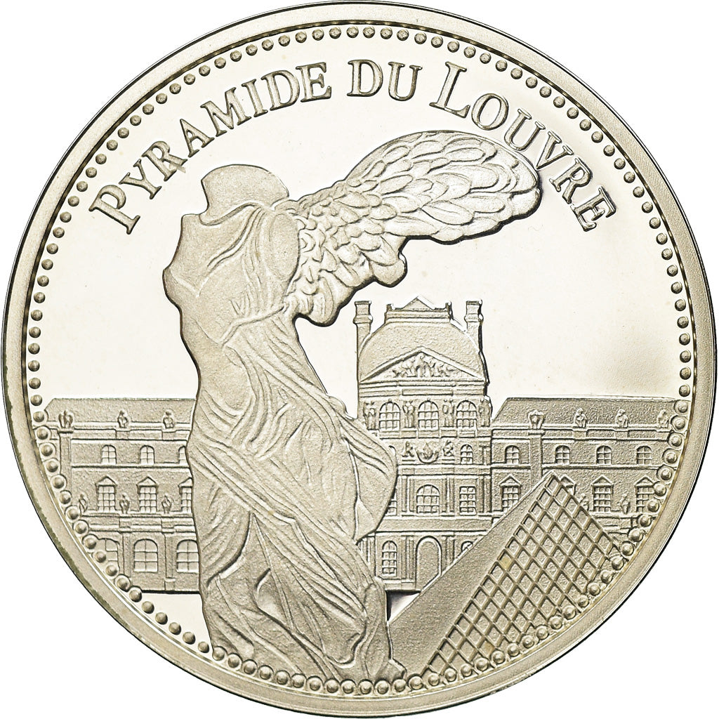 Frankrijk, Medaille, Pyramide du Louvres, Paris, Arts & Culture, FDC, Zilver