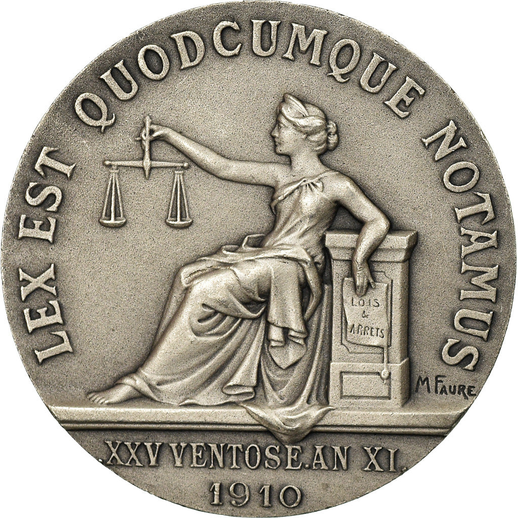 Francia, Token, Notaires de l'Arrondissement d'Abbeville, 1910, Faure, SPL