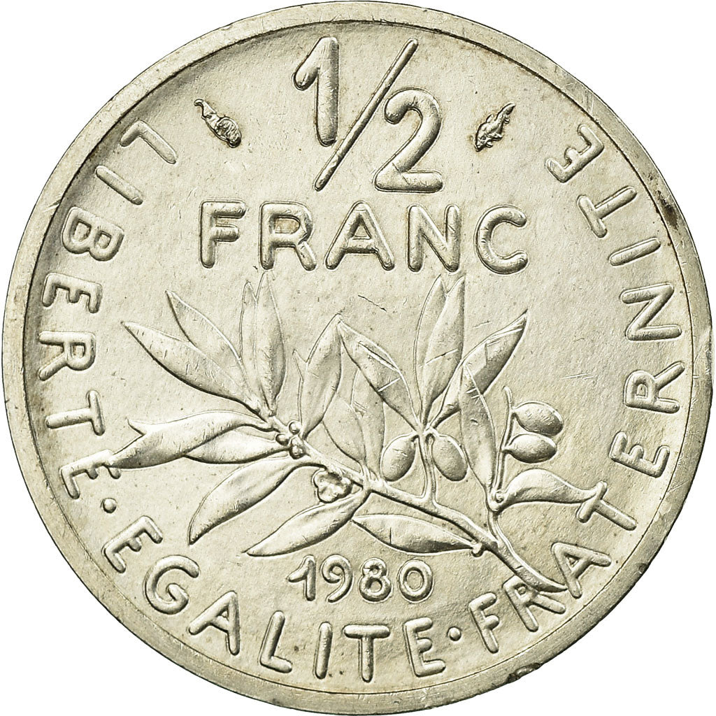 Coin, France, Semeuse, 1/2 Franc, 1980, Paris, MS(60-62), Nickel, KM:P665