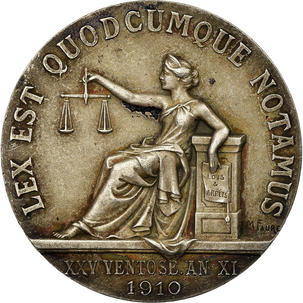 France, Token, Notaires de l'Arrondissement d'Abbeville, 1910, Faure, AU(50-53)