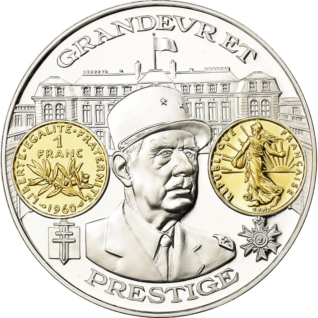 Frankreich, Medaille, Histoire Monétaire, Franc Semeuse, De Gaulle, STGL