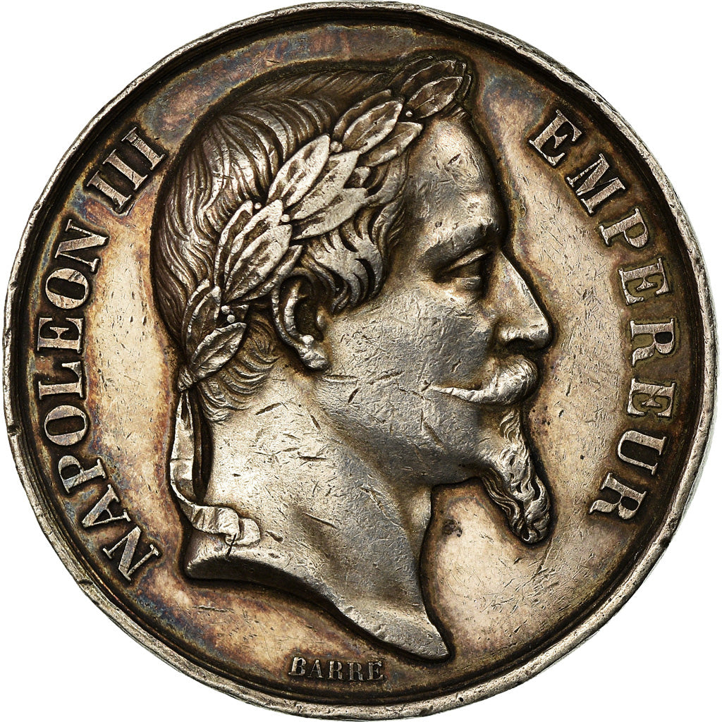 Frankrijk, Medaille, Napoléon III, Empereur, History, Barre, ZF, Zilver