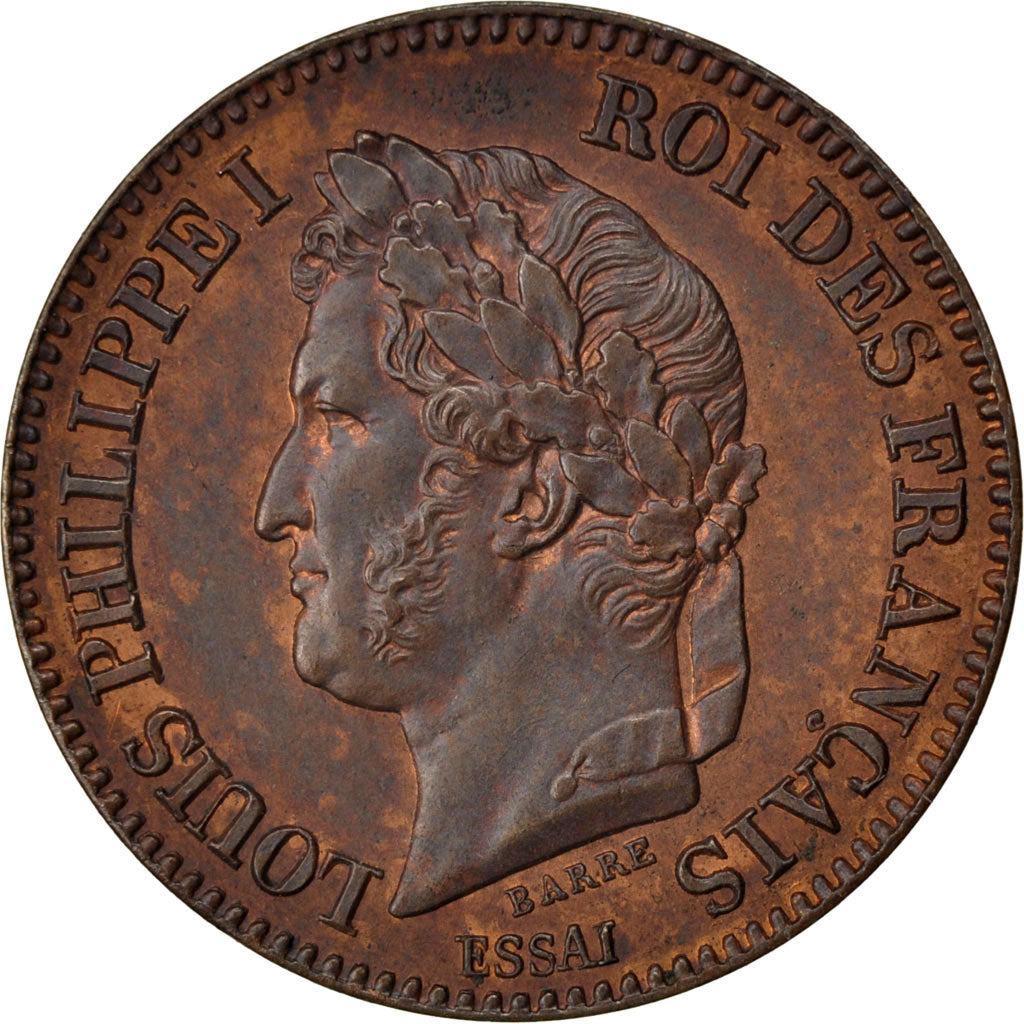 FRANCE, 2 Centimes, 1842, MS(60-62), Bronze, Gadoury #97, 2.79