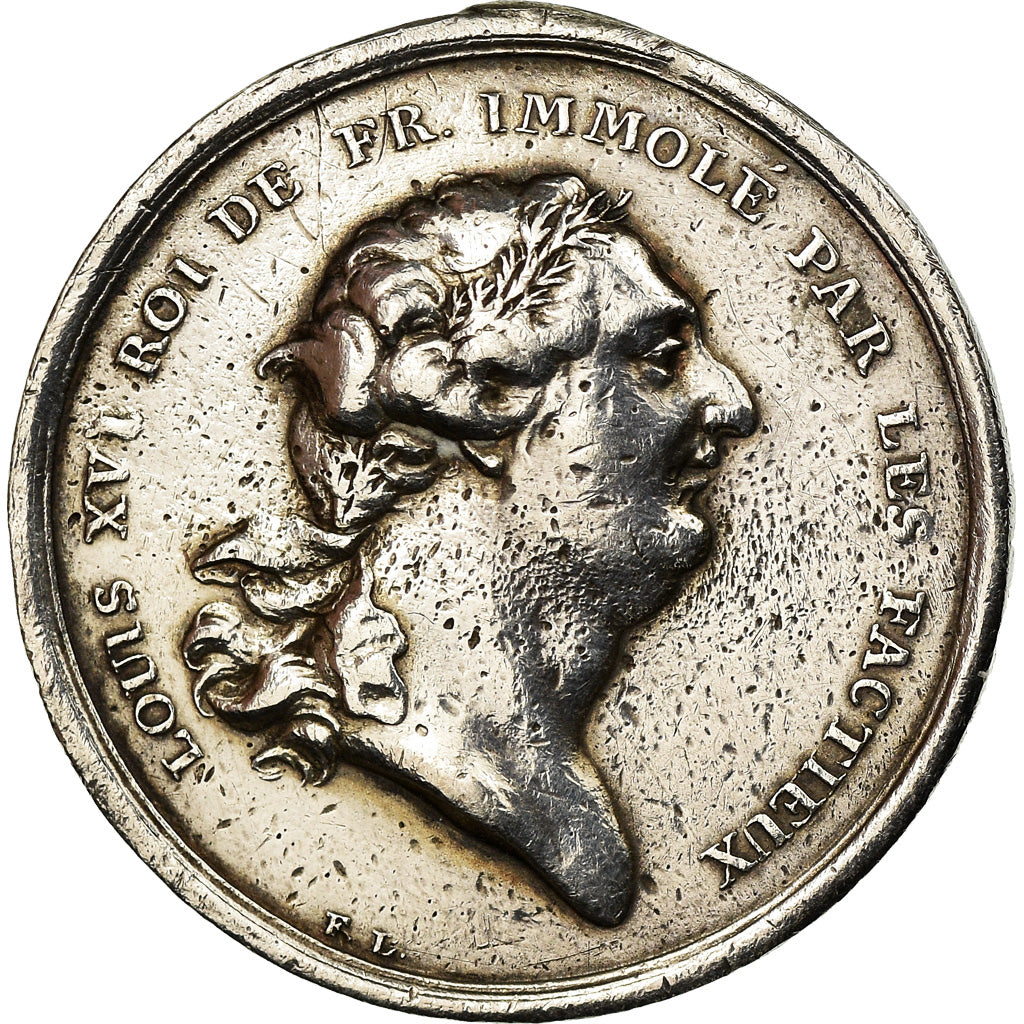 France, Jeton, Mort de Louis XVI, Immolé par les Factieux, History, 1793, TTB