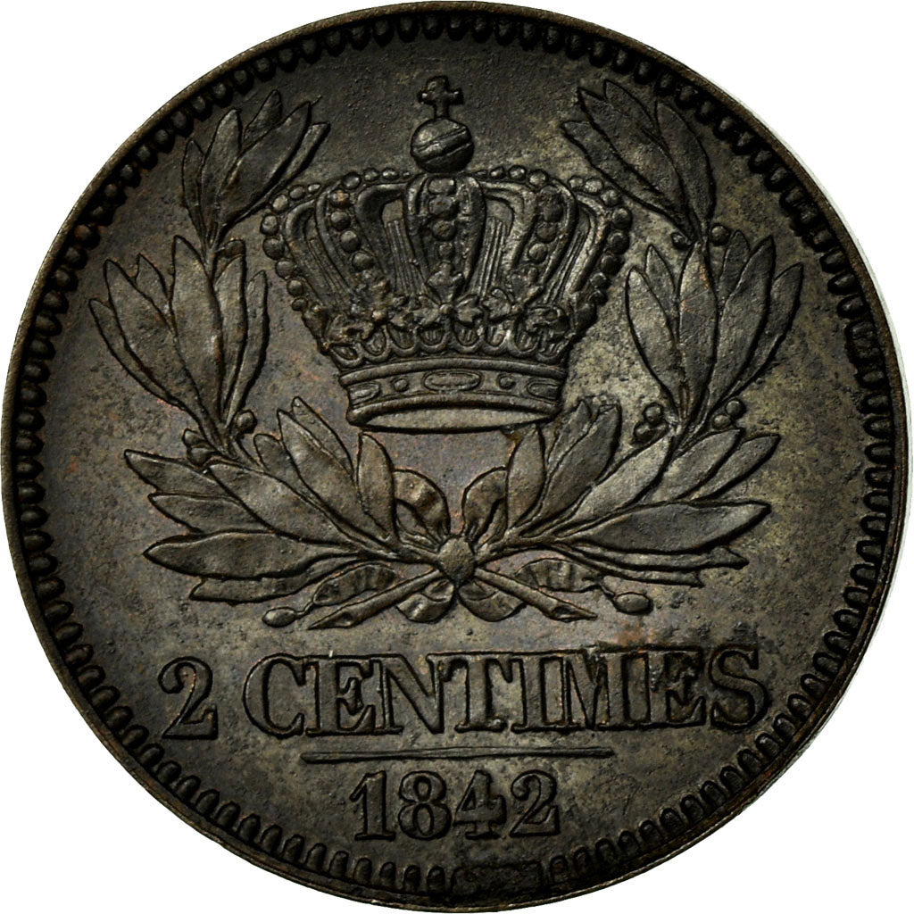 Coin, France, 2 Centimes, 1842, AU(55-58), Bronze, Gadoury:97