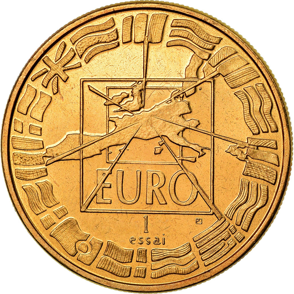France, Medal, Charles De Gaulle, 1 Euro Essai, 1996, Jimenez, MS(64), Copper