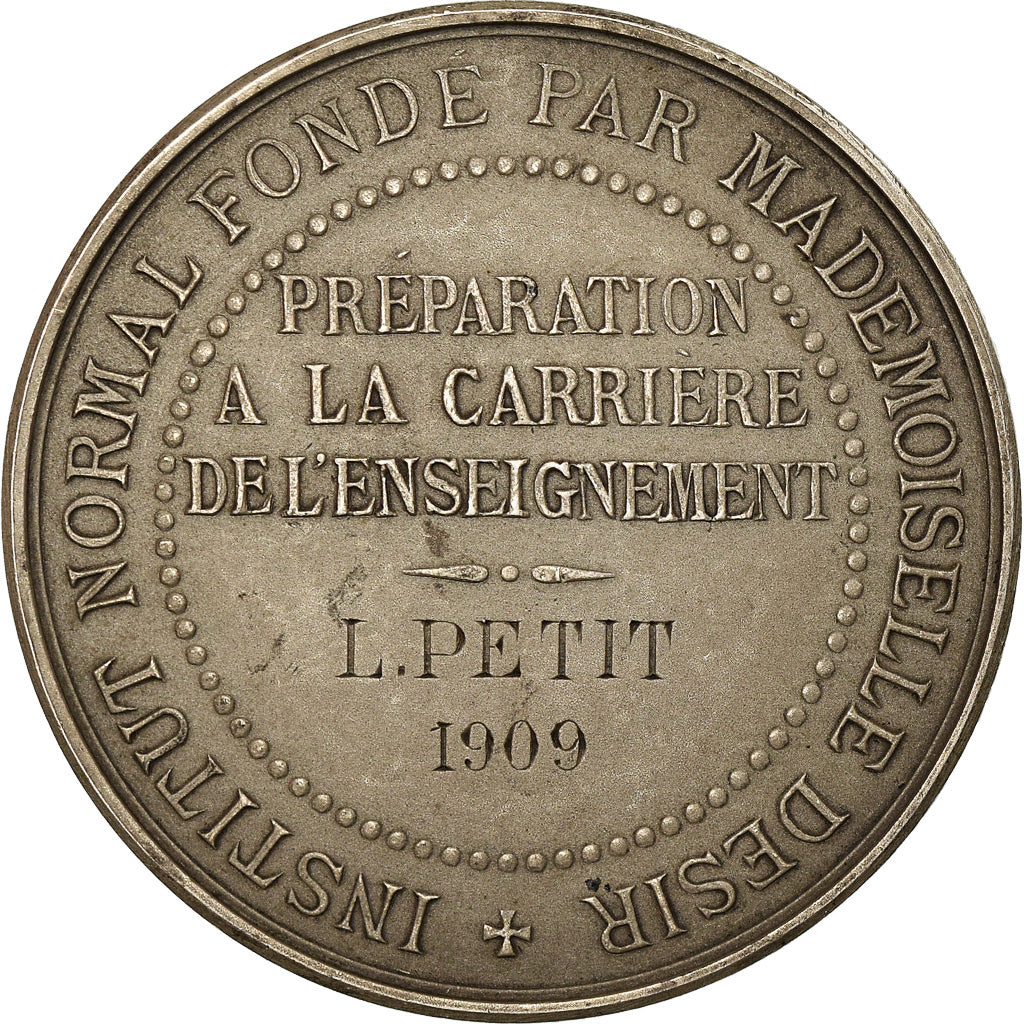 Francia, Token, Enseignement, Institut Normal, 1909, Marey, SPL, Argento