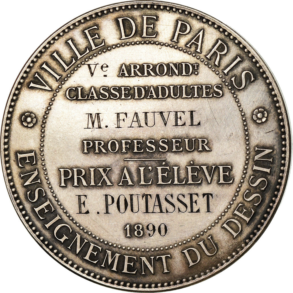 Frankrijk, Medaille, Ville de Paris, Enseignement du Dessin, 1890, Lagrange