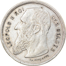 Coin, Belgium, Leopold II, 2 Francs, 2 Frank, 1909, AU(50-53), Silver, KM:58.1