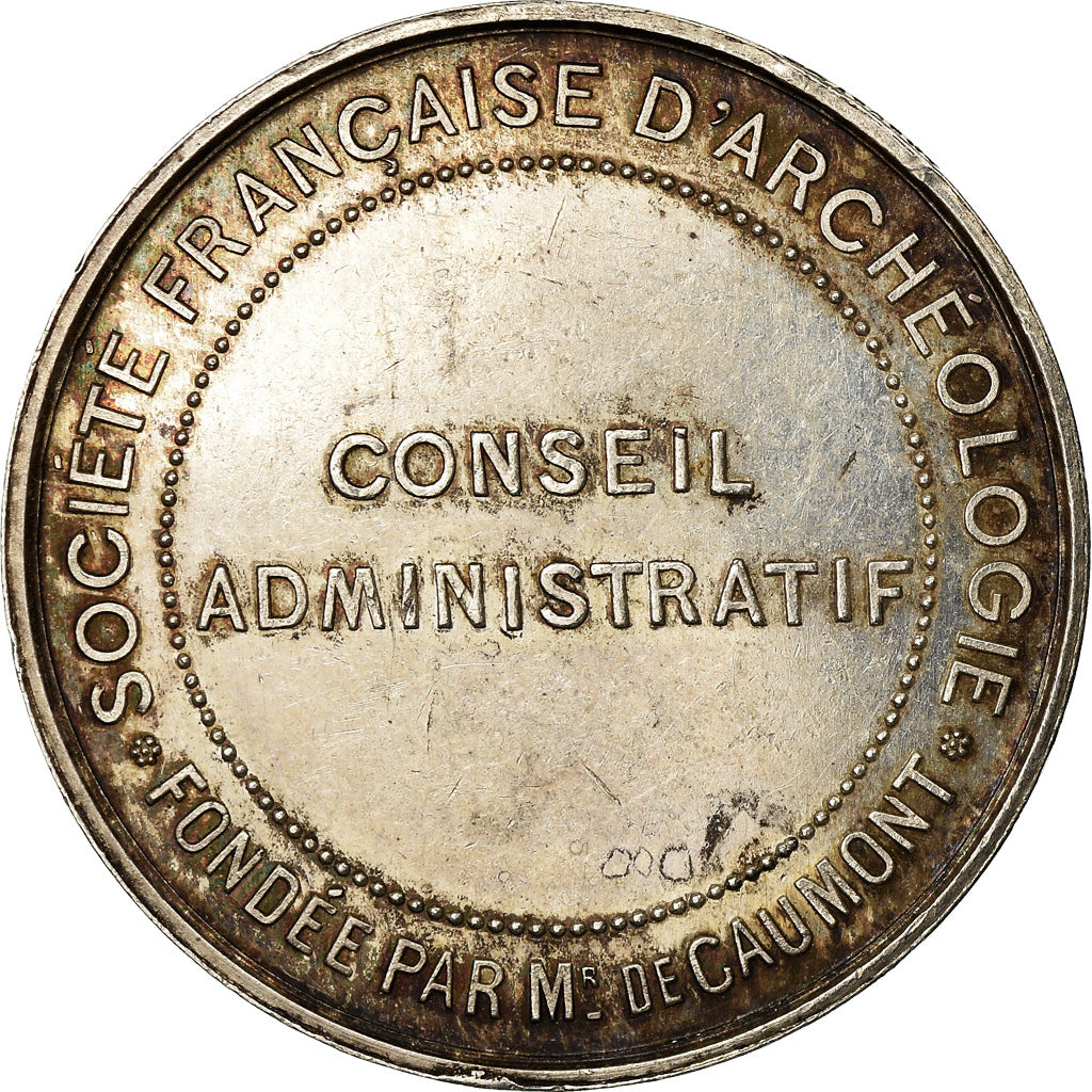 Francja, Token, Société Française d'Archéologie, Arcisse de Caumont, 1873