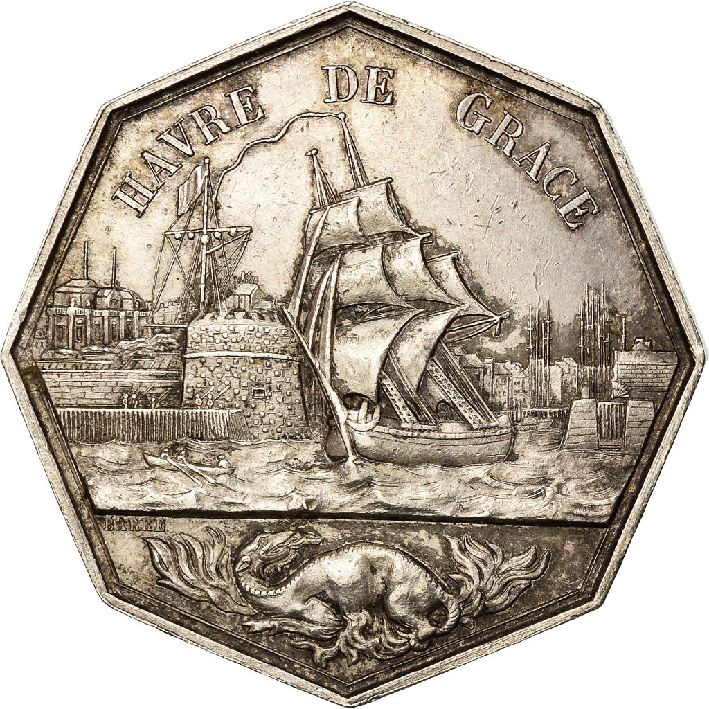 France, Token, Normandie, Chambre de Commerce du Havre, Barre, MS(60-62), Silver