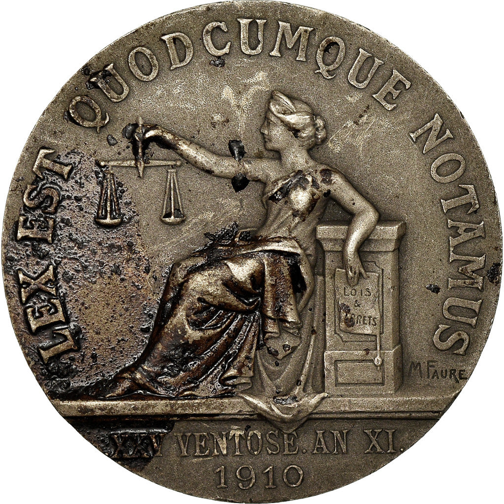 Francia, Token, Notaires de l'Arrondissement d'Abbeville, 1910, Faure, BC+
