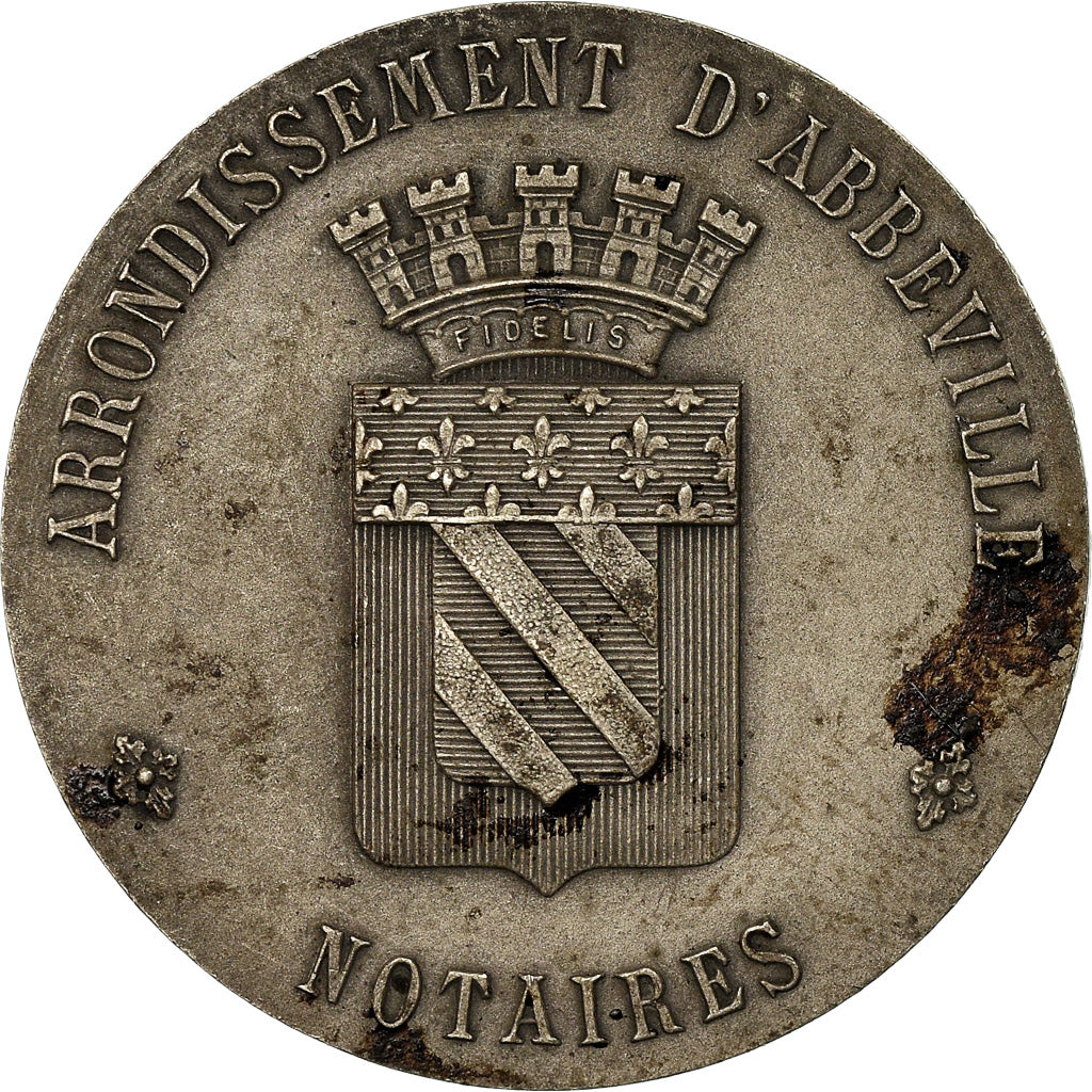 Francia, Token, Notaires de l'Arrondissement d'Abbeville, 1910, Faure, BB+
