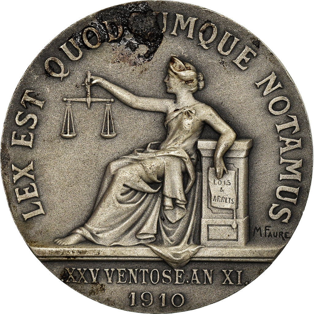 France, Token, Notaires de l'Arrondissement d'Abbeville, 1910, Faure, EF(40-45)
