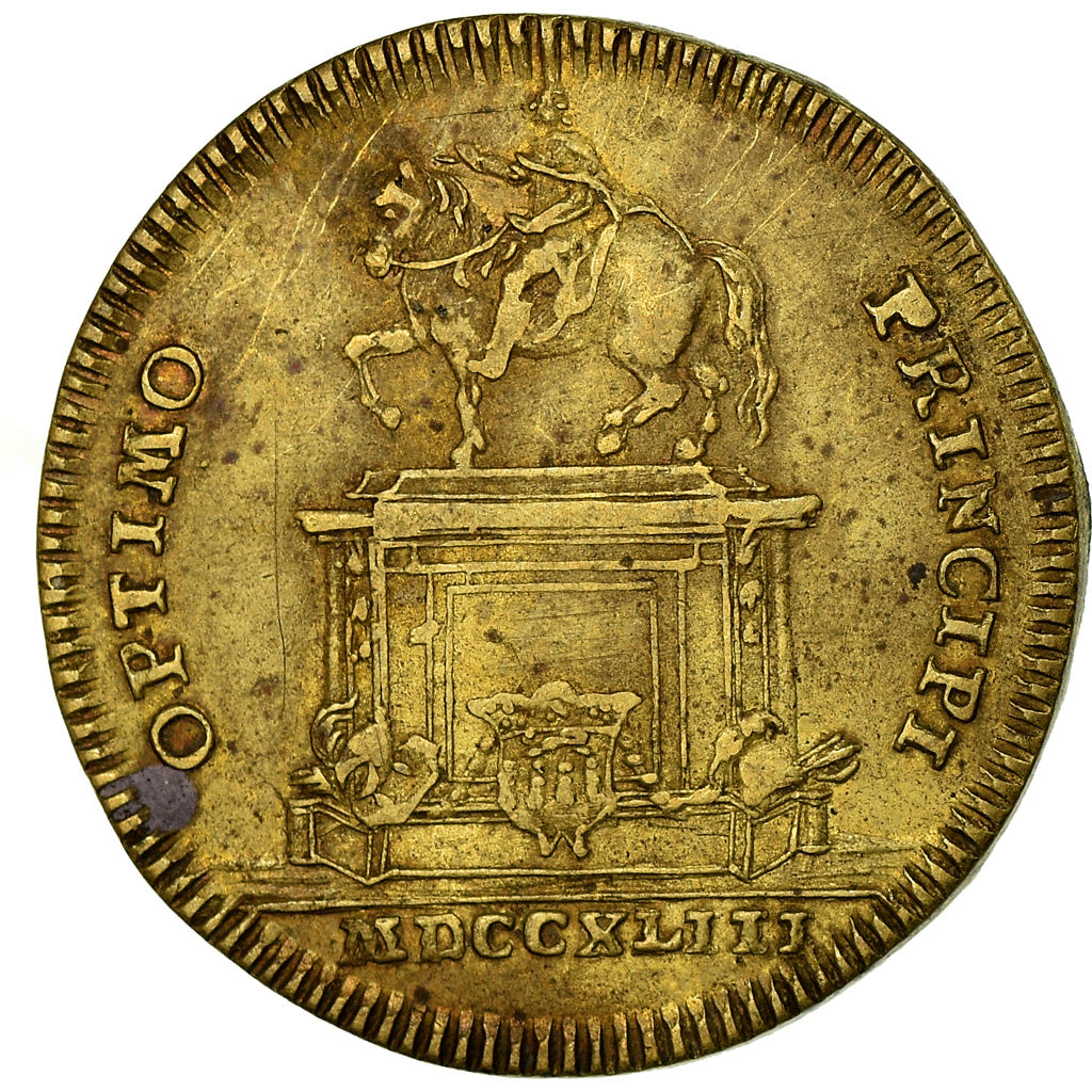 France, Token, Statue de Louis XV à Bordeaux, 1743, AU(55-58), Brass