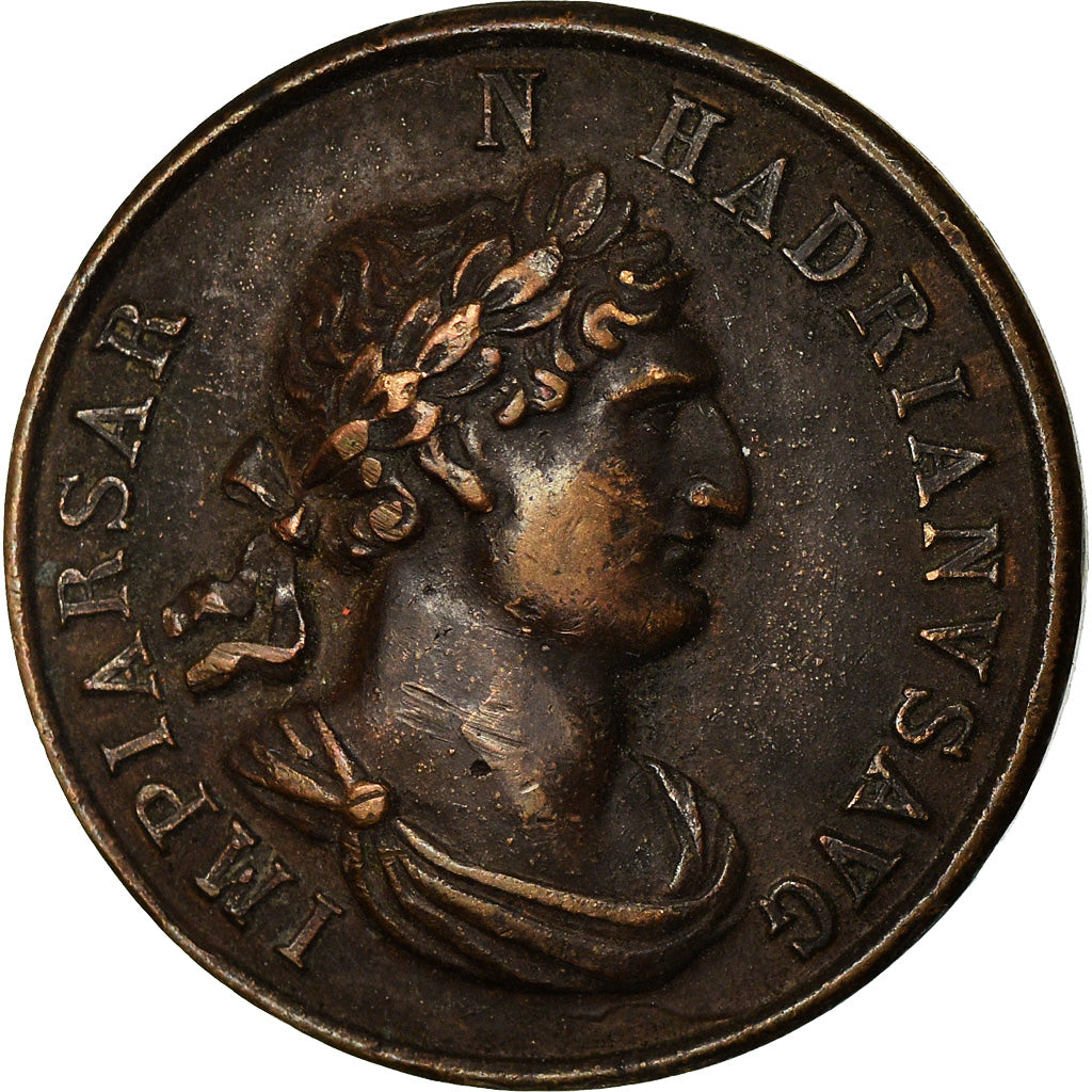 Francja, Medal, Reproduction Monnaie Antique, Denier Hadrien, AU(55-58), Bronze