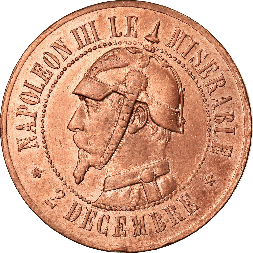 Coin, France, Satirique, 10 Centimes, 1870, Paris, Sedan, MS(60-62), Copper