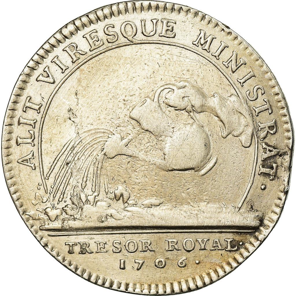 Francja, Token, Ludwik XIV, Chambre du Trésor Royal, 1706, EF(40-45), Srebro
