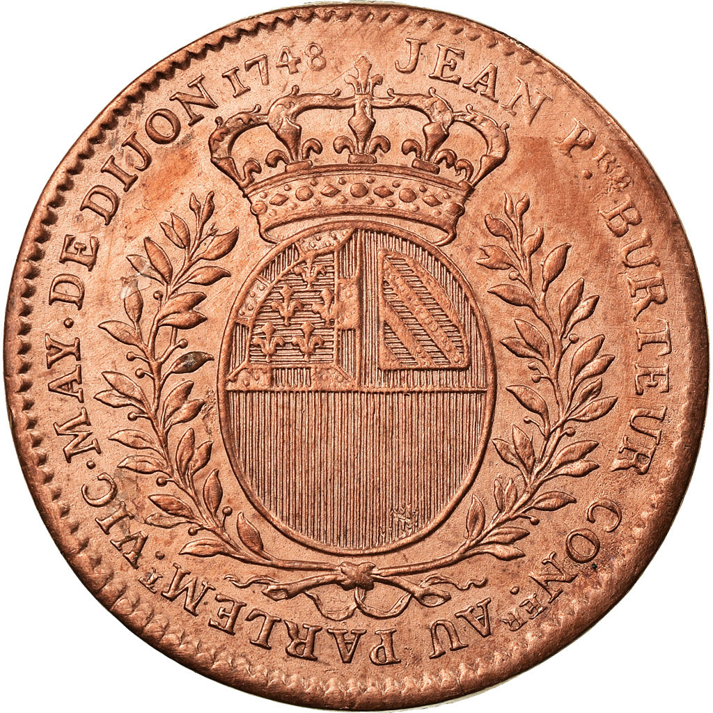 Francia, Token, Maires de Dijon, Jean-Pierre Burteur, 1748, SPL, Rame