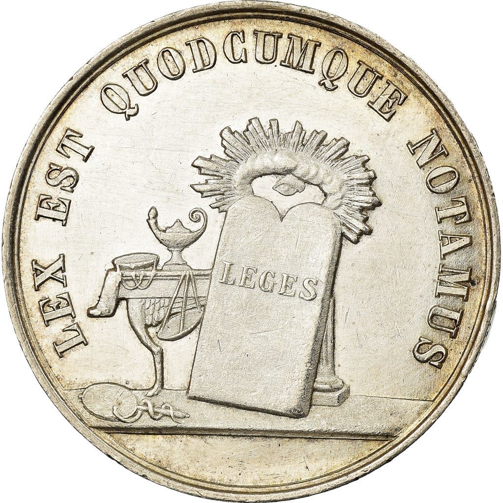 France, Token, Notary, Notaires de Laon, MS(60-62), Silver