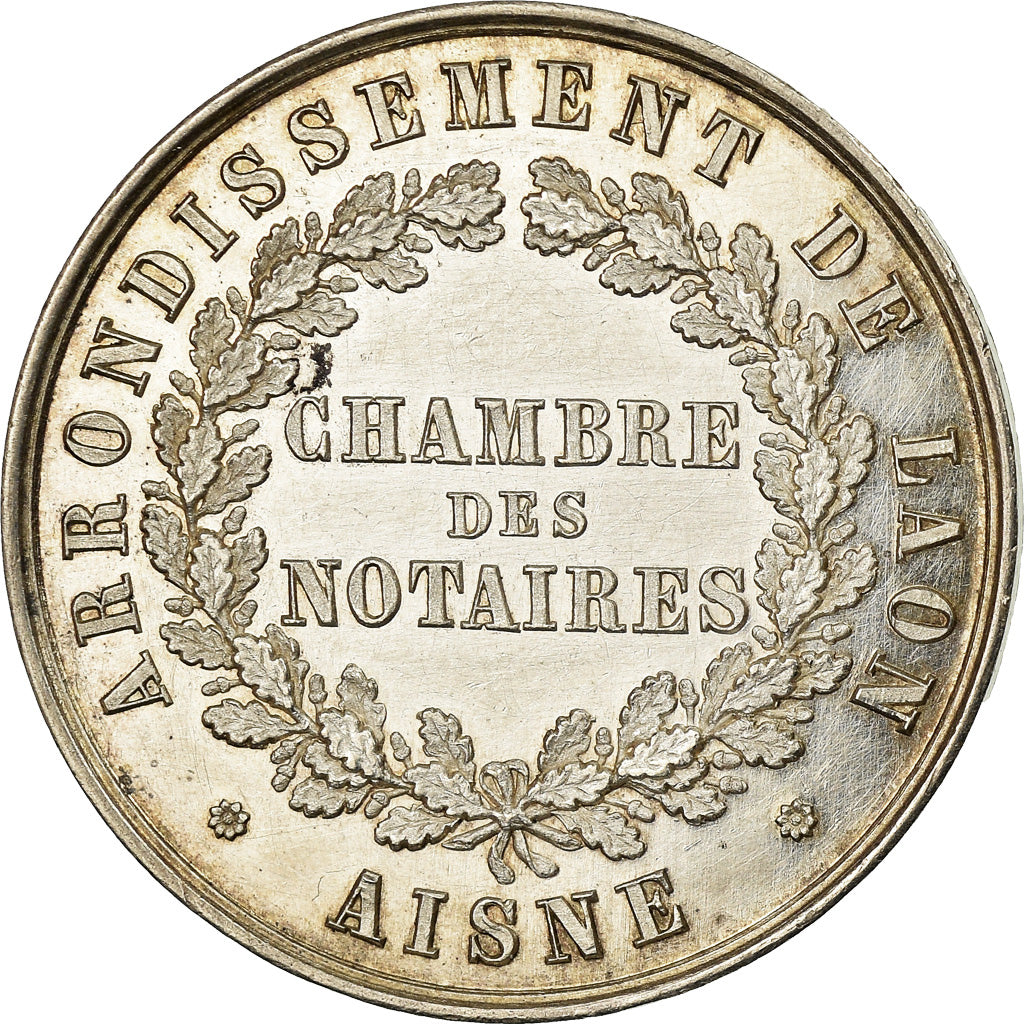 France, Token, Notary, Notaires de Laon, MS(60-62), Silver