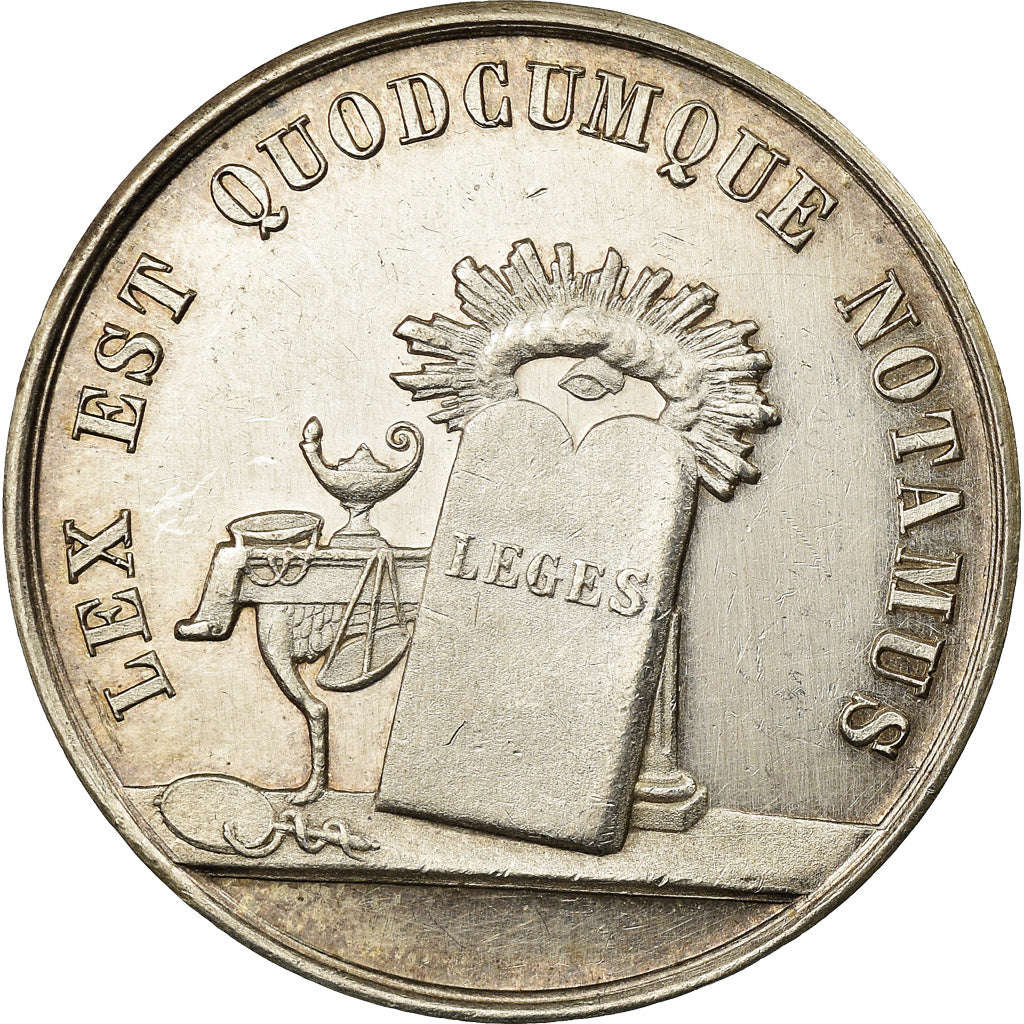 France, Token, Notary, Notaires de Laon, MS(60-62), Silver