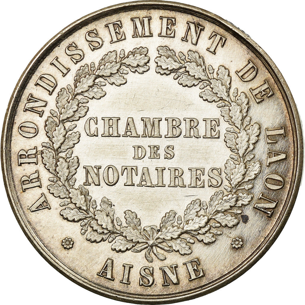 France, Token, Notary, Notaires de Laon, MS(60-62), Silver