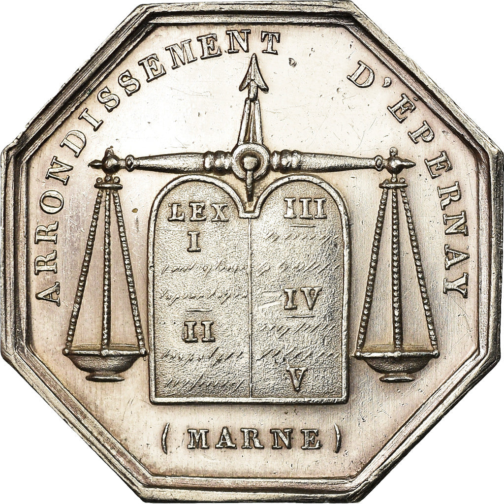 Francia, Token, Notaires de l'Arrondissement d'Epernay, Marne, SPL-, Argento