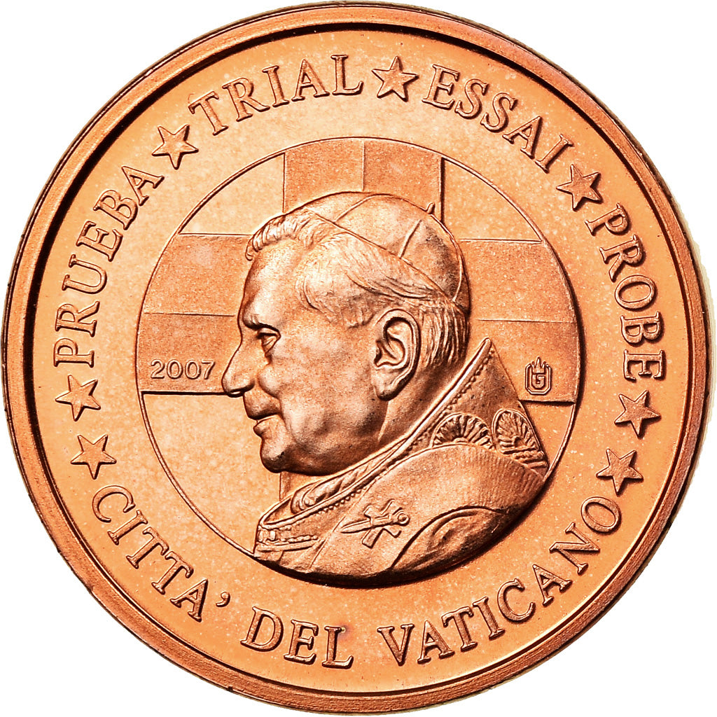 Vaticano, medaglia, 1 C, Essai-Trial Benoit XVI, 2007, FDC, Rame