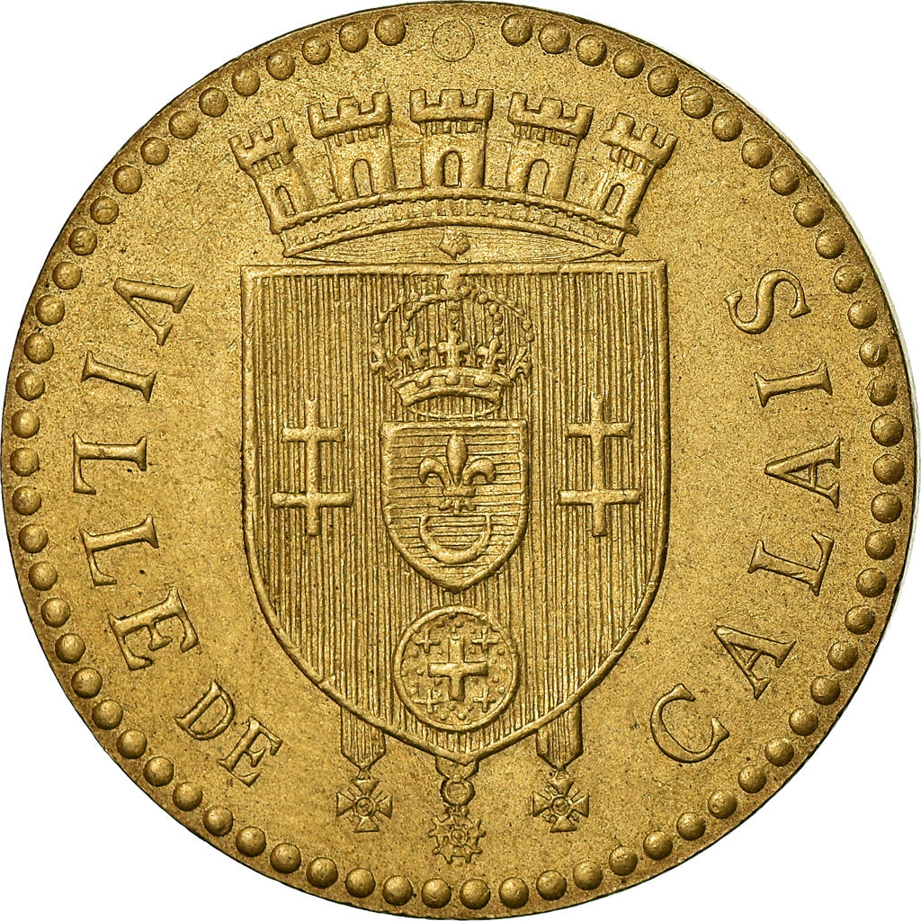 France, Token, Ville de Calais, AU(55-58), Gilt Bronze