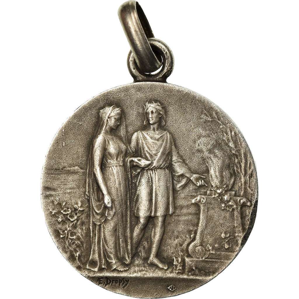 Frankreich, Medaille, Mariage, Fidélité Bonheur, 1925, Dropsy, VZ, Silber