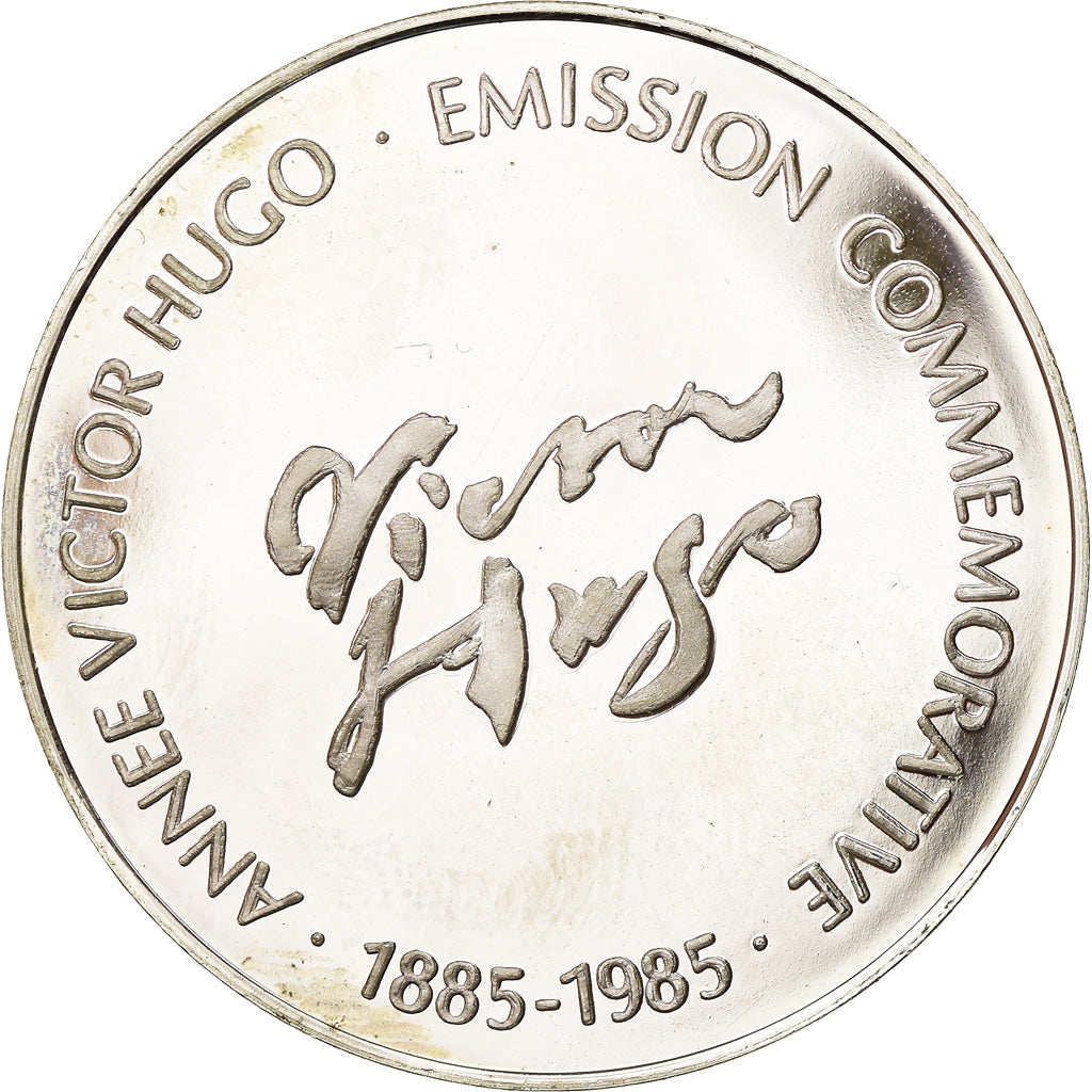 Frankrijk, Medaille, Victor Hugo, Souvenir du Centenaire, 1985, UNC-, Zilver