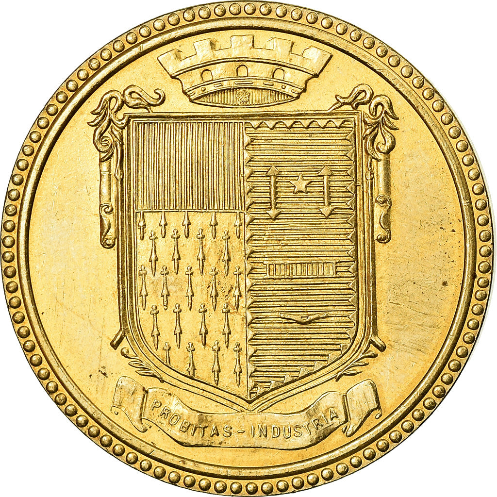Francia, zeton, Ville de Roubaix, EBC+, Bronce dorado