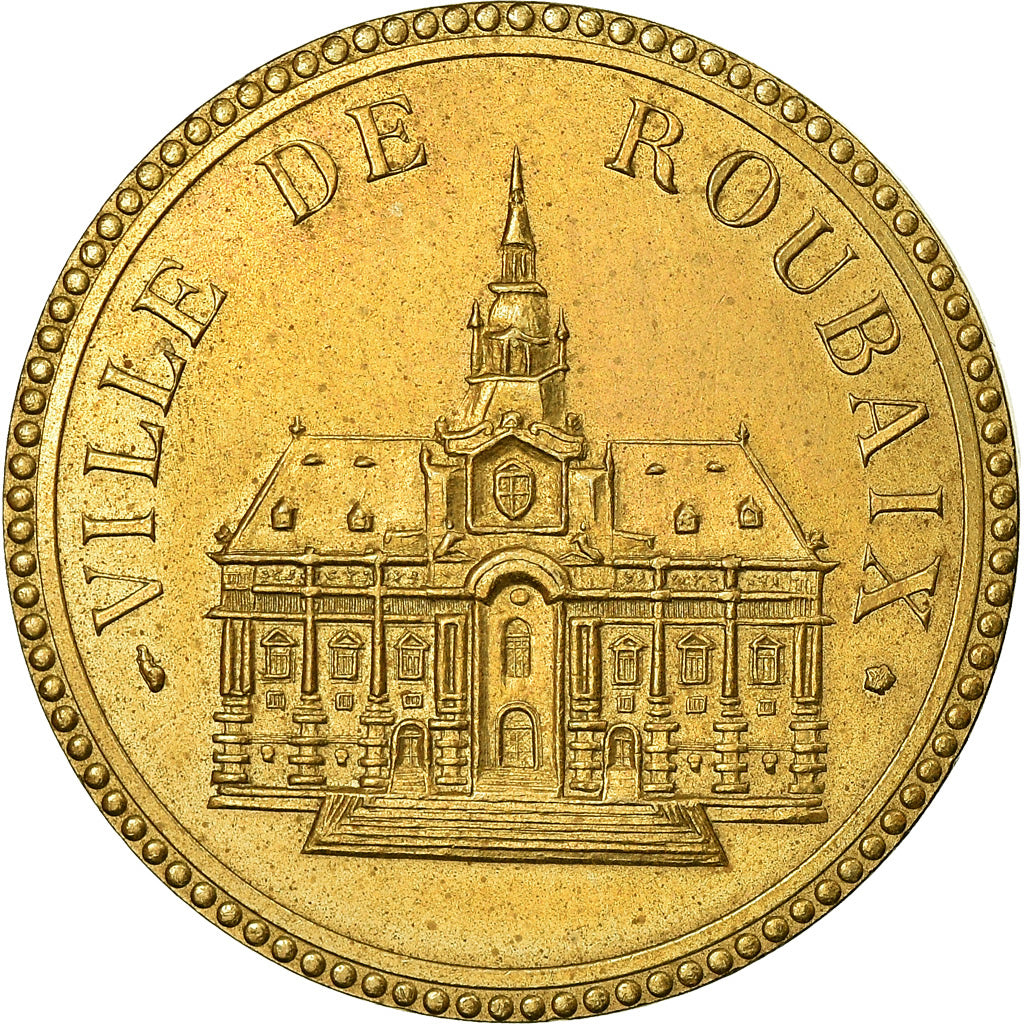 Francia, zeton, Ville de Roubaix, EBC+, Bronce dorado