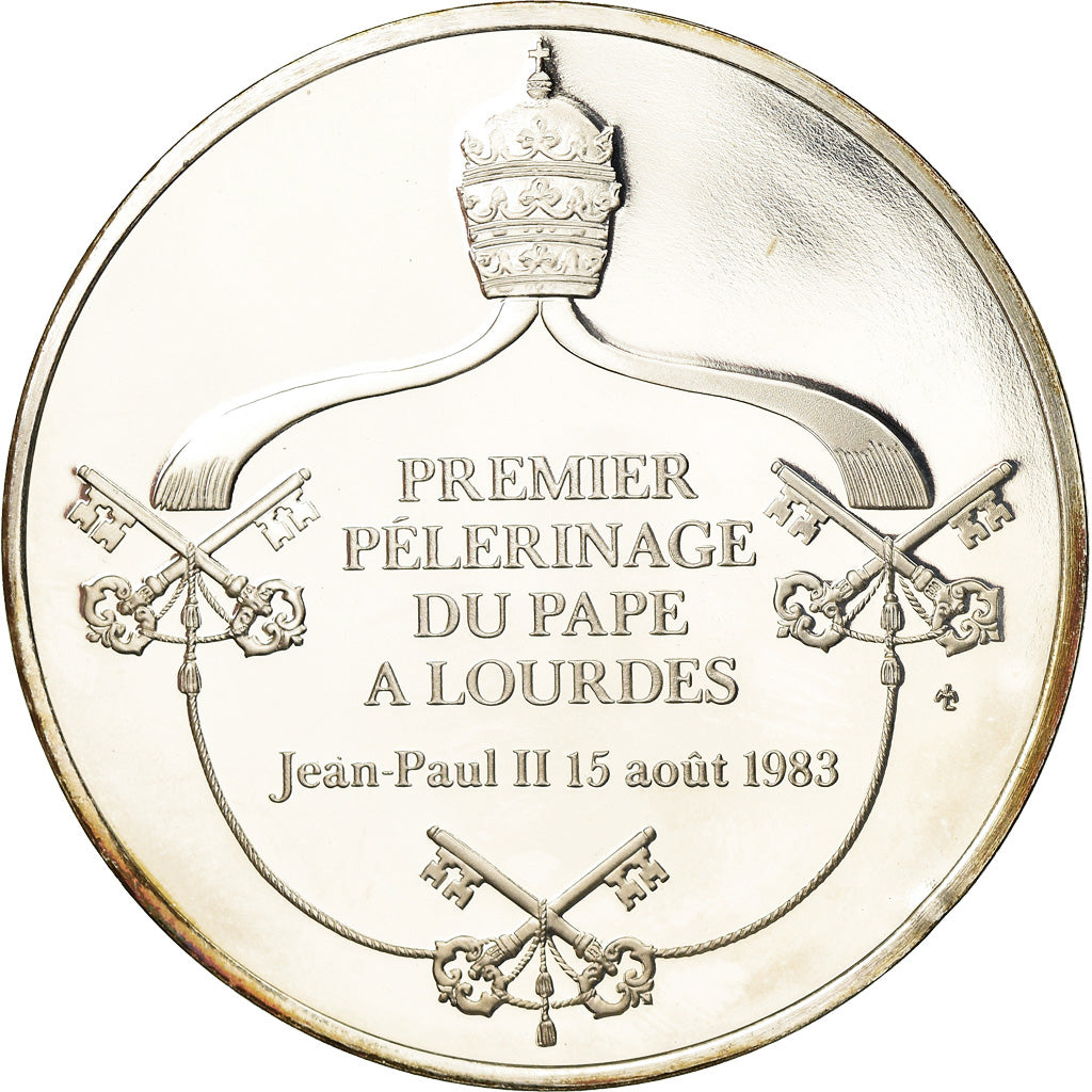 Vatican, Médaille, Premier Pélerinage de Jean-Paul II à Lourdes, 1983, FDC