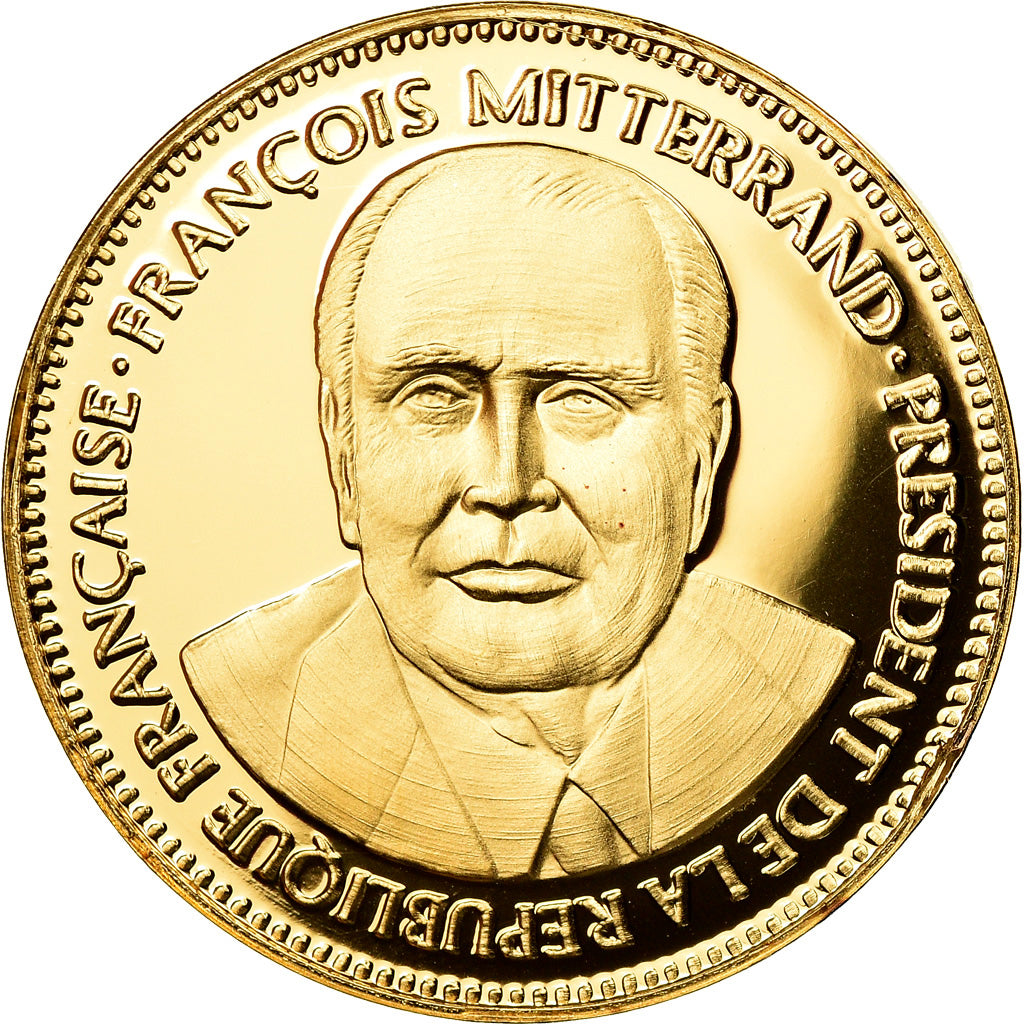 France, Médaille, François Mitterrand, Réelu Président, 1988, FDC, Vermeil