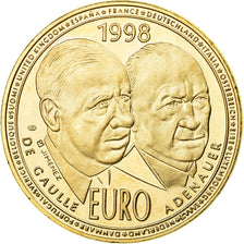 Frankrijk, Medaille, 10 Euro De Gaulle-Adenauer, 1998, Jimenez, FDC, Gilt Bronze