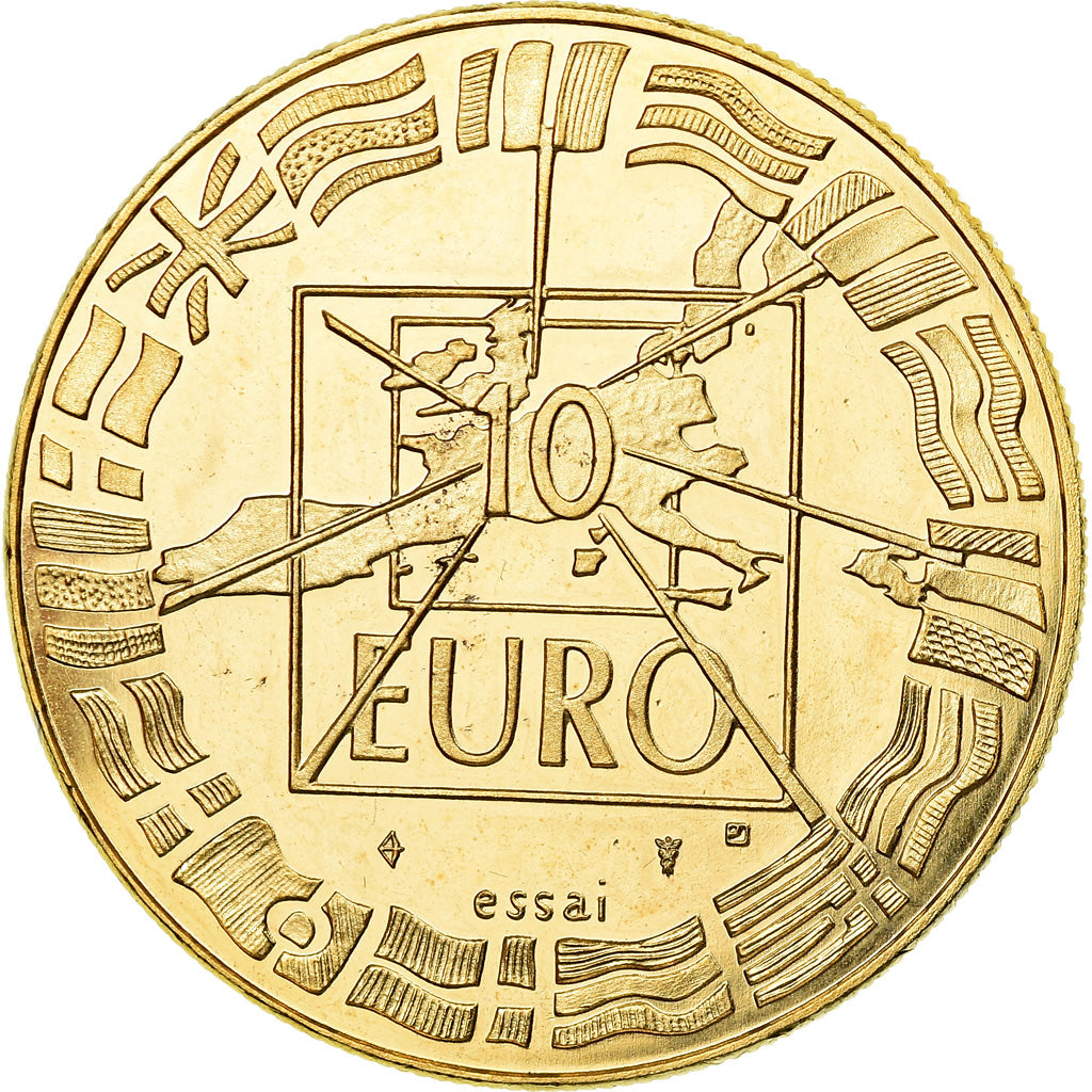 Frankrijk, Medaille, 10 Euro De Gaulle-Adenauer, 1998, Jimenez, FDC, Gilt Bronze