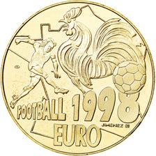 Francja, Medal, 10 Euro Football, 1998, Jimenez, MS(65-70), Pokryty brązem