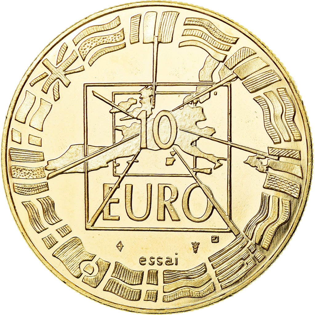 Francja, Medal, 10 Euro Football, 1998, Jimenez, MS(65-70), Pokryty brązem