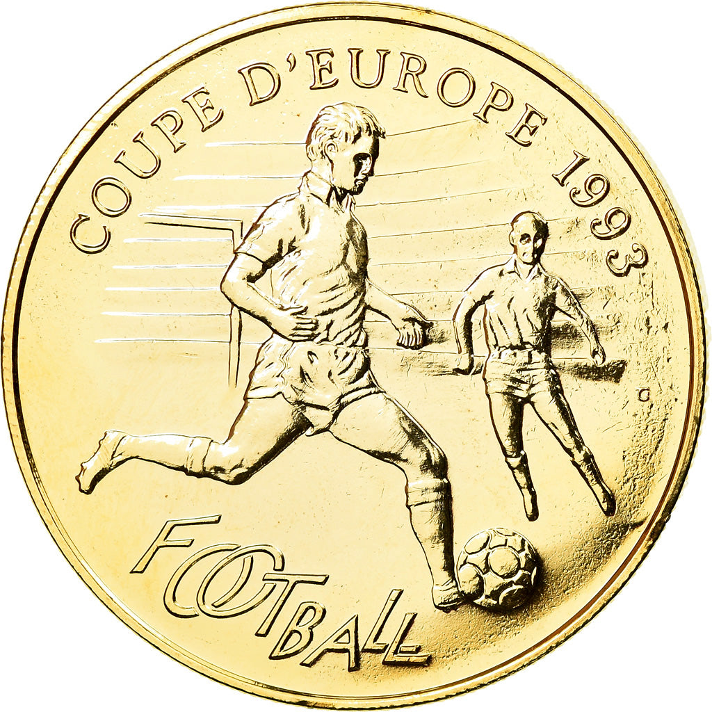 France, Médaille, Football, Coupe d'Europe, Marseille-Munich, 1993, FDC, Gilt
