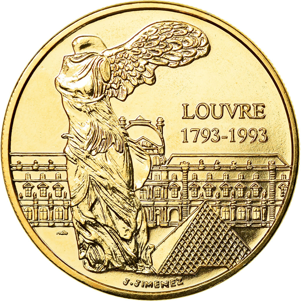 França, Medal, Europa, Le Louvre, Artes e Cultura, 1993, Jimenez, MS(65-70)