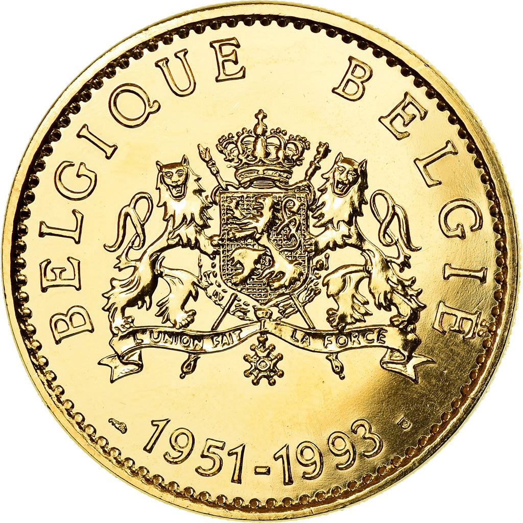 Belgium, Medal, Le roi Baudouin Ier, 1993, MS(65-70), Gilt Bronze